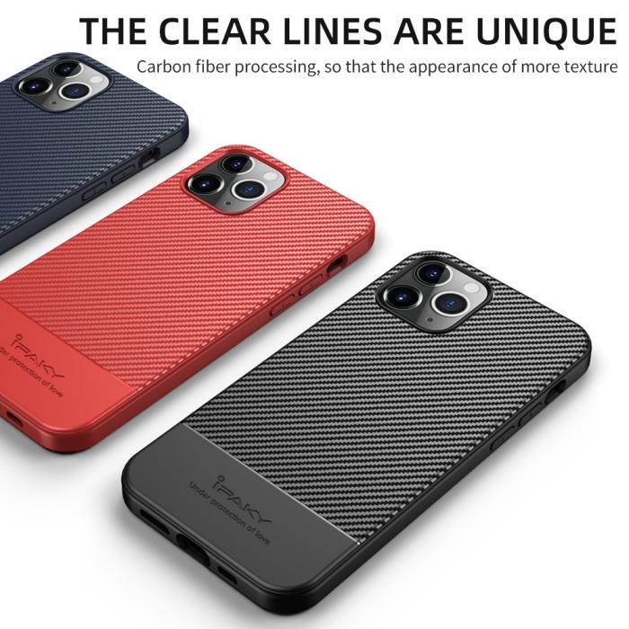 iPaky - IPAKY Carbon Fiber Skal iPhone 12 Mini - Svart