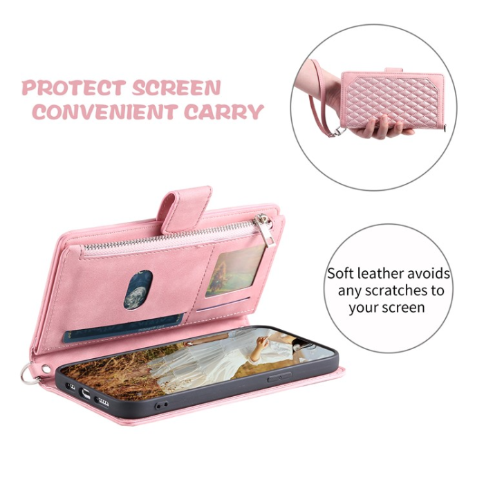 OEM - Galaxy S23 Plus Plånboksfodral Rhombus - Rosa