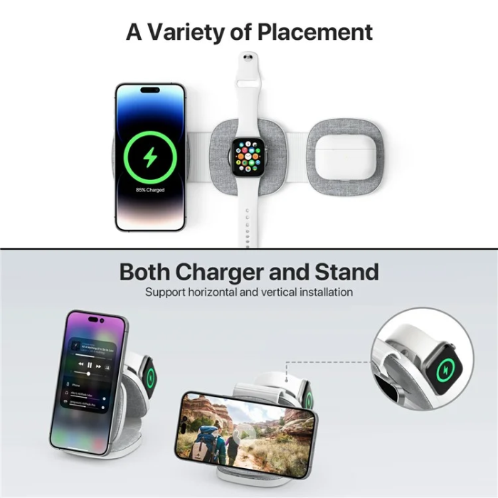 OEM - 3in1 MagSafe Trådlös Laddare iPhone, Apple Watch, Airpods