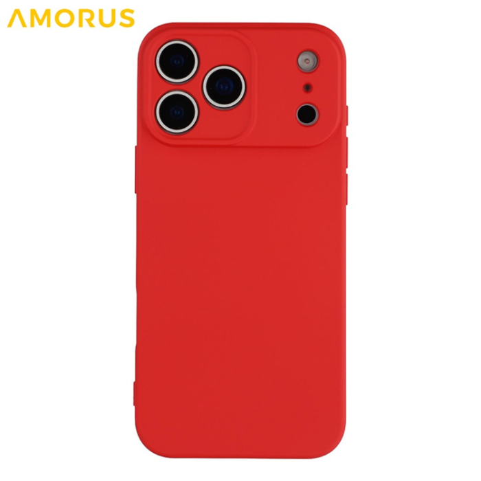 Amorus - AMORUS iPhone 17 Pro Mobilskal Precise Cutouts TPU Fiber - Röd