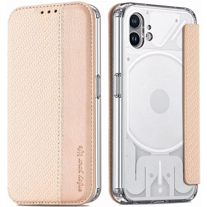 A-One Brand - Nothing Phone 1 Plånboksfodral Silikon Flip - Rosa