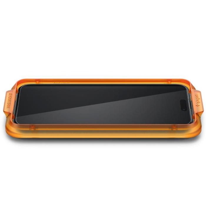 Spigen - [2-Pack] Spigen iPhone 15 Härdat Glas Skärmskydd - Svart