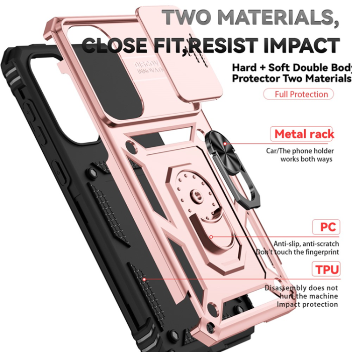 A-One Brand - Galaxy A36/A56 Mobilskal Kickstand PC + TPU - Roséguld
