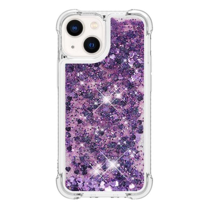 OEM - iPhone 14 Plus Skal Liquid Floating Glitter - Lila