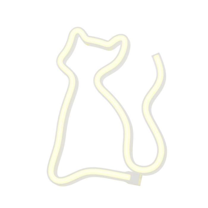 Forever Light - Forever Light LED Neon CAT Bat FLNE03 + USB - Varm Vit