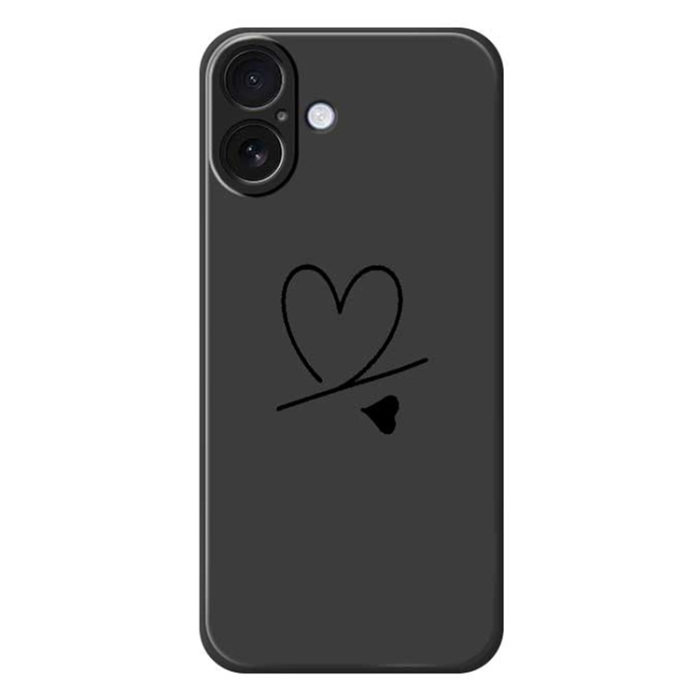 A-One Brand - iPhone 17 Mobilskal Love Pattern Printing Straight - Svart