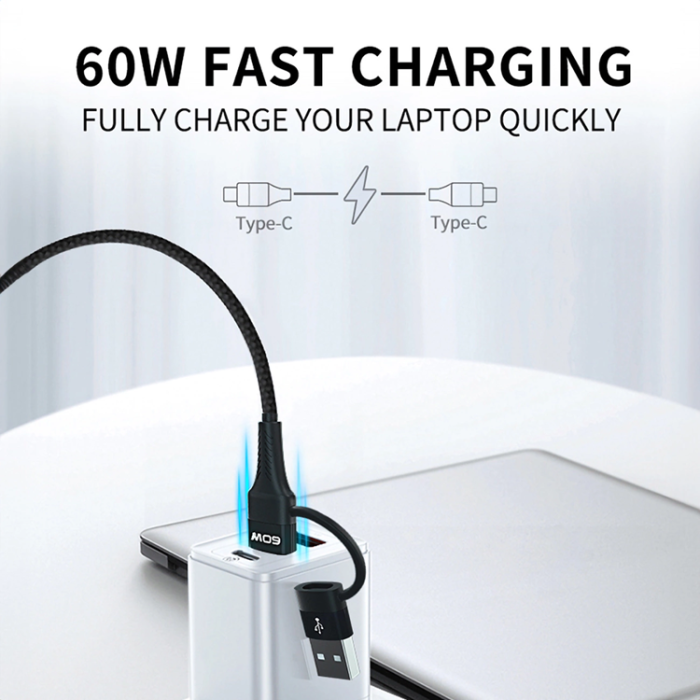 Wozinsky - Wozinsky 4in1 2x USB-C/USB-A/Lightning 60W 1m