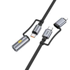 Hoco - Hoco USB-C/Lightning Till USB-C, Cigarettändare 60W 3A Kabel 1.2m U138 - Svart