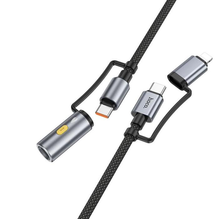 Hoco - Hoco USB-C/Lightning Till USB-C, Cigarettändare 60W 3A Kabel 1.2m U138 - Svart
