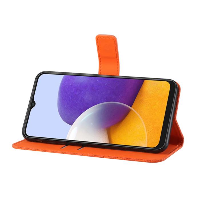 A-One Brand - Ethnic Design Plånboksfodral Galaxy A22 5G - Orange
