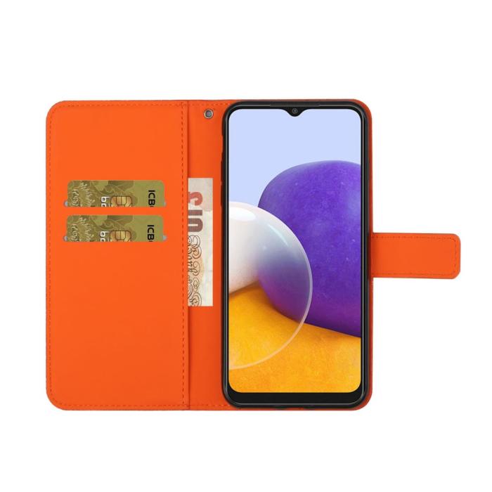 A-One Brand - Ethnic Design Plånboksfodral Galaxy A22 5G - Orange