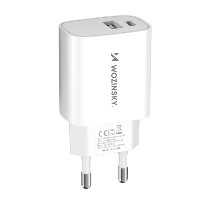 Wozinsky - Wozinsky WGWCW USB-A USB-C 20W Väggladdare - Vit