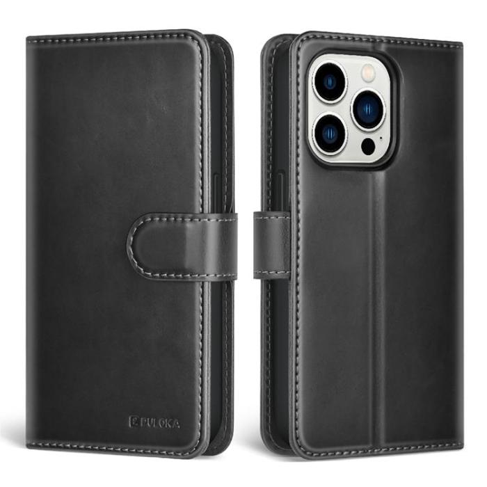 PULOKA - Puloka iPhone 14 Pro Max Plånboksfodral Magsafe 2in1 Detachable - Svart