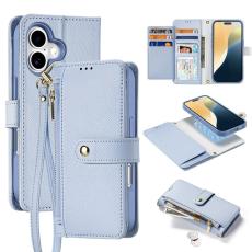 Dux Ducis - DUX DUCIS Lawa Series iPhone 16 Plus Pl&aring;nboksfodral &Auml;kta l&auml;der - Bl&aring;
