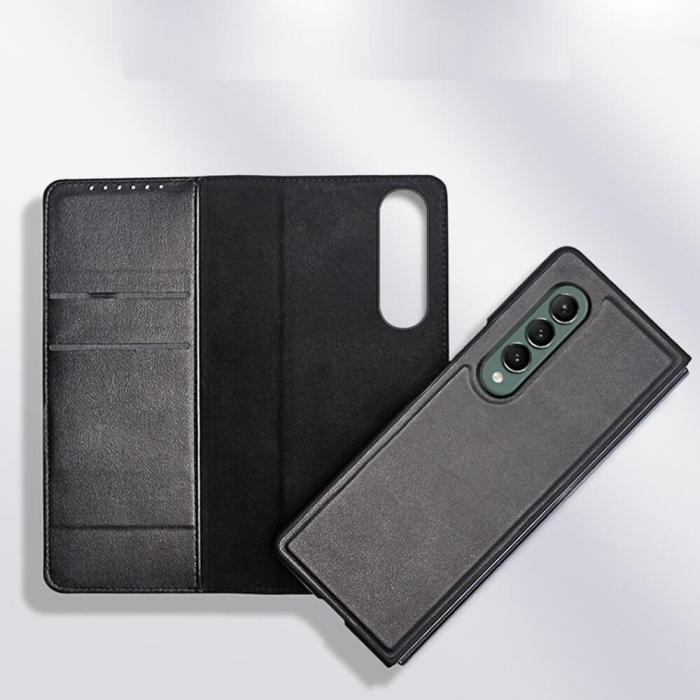 A-One Brand - Carbon Fiber Plånboksfodral Samsung Galaxy Z Fold 3 - Brun
