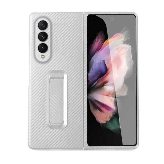 OEM - Carbon Fiber Mobilskal till Samsung Galaxy Z Fold 3 - Vit