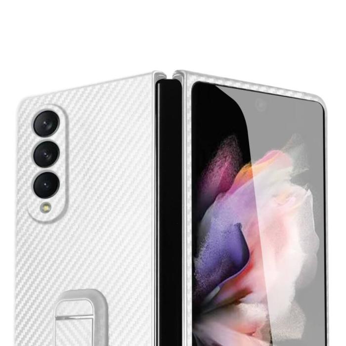 OEM - Carbon Fiber Mobilskal till Samsung Galaxy Z Fold 3 - Vit