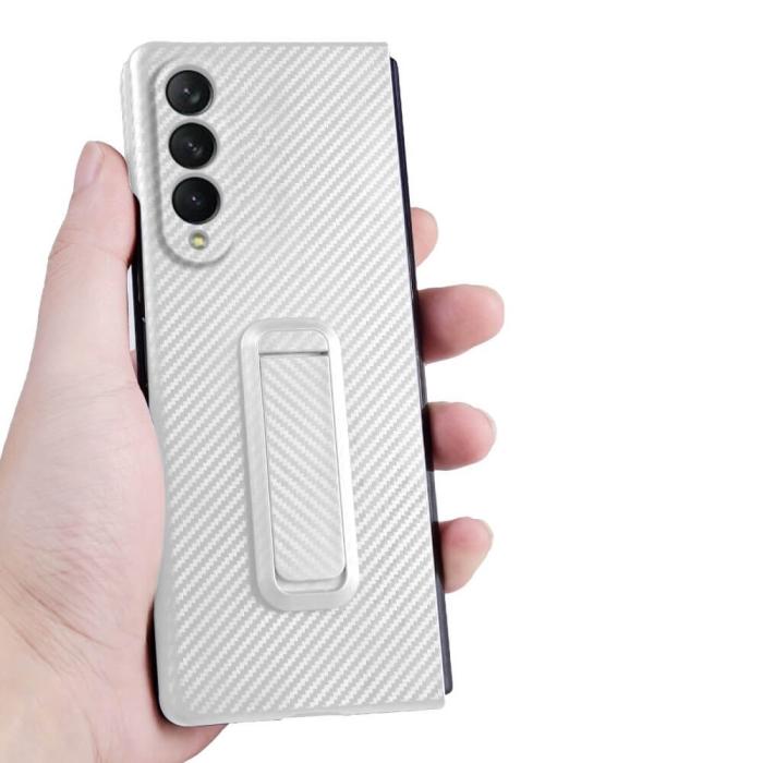 OEM - Carbon Fiber Mobilskal till Samsung Galaxy Z Fold 3 - Vit