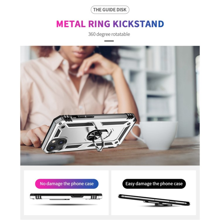 A-One Brand - iPhone 15 Mobilskal med Kickstand - Silver