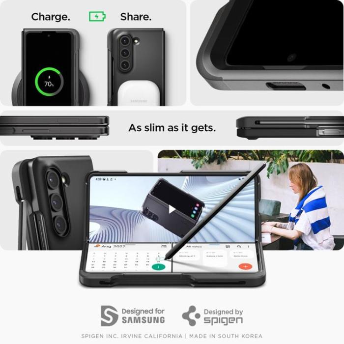 UTGATT - Spigen Galaxy Z Fold 5 Mobilskal Thin Fit Pen - Svart