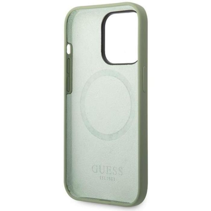 Guess - Guess iPhone 14 Pro Max Mobilskal Magsafe Logo Plate - Grön
