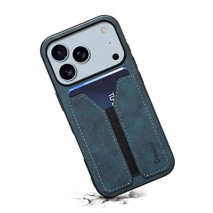 DENIOR - DENIOR iPhone 17 Pro Mobilskal Elastic Korthållare - Blå