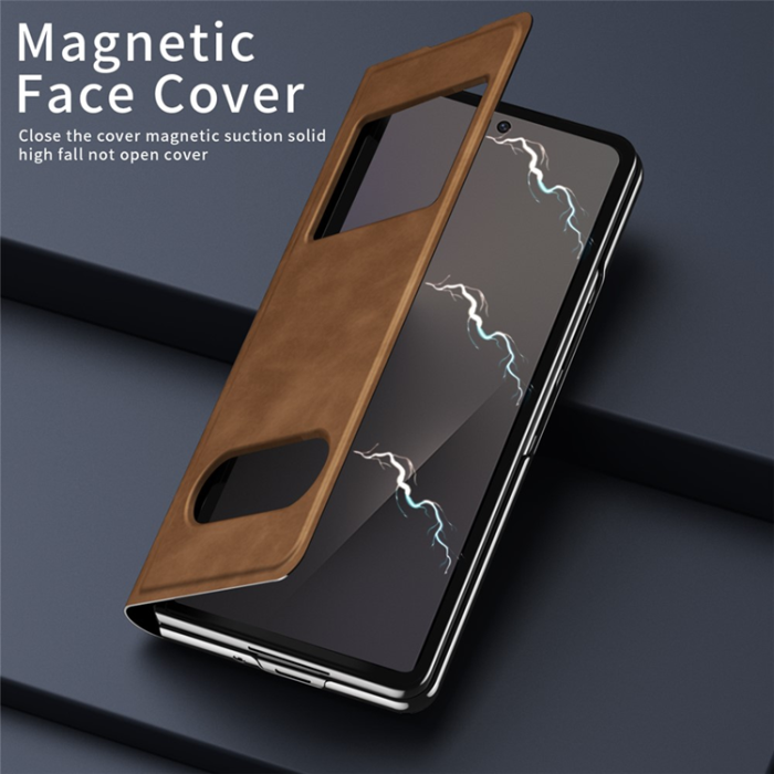 A-One Brand - Galaxy Z Fold7 Fodral View Window - Brun