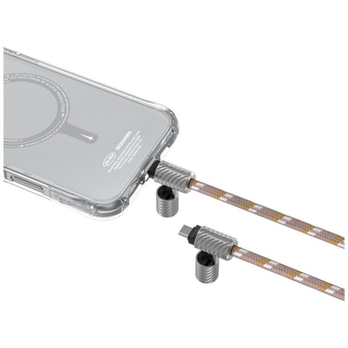 Skinarma - Skinarma 2in1 USB-C Till USB-C Kabel Lanyard Dyno Ve - Beige