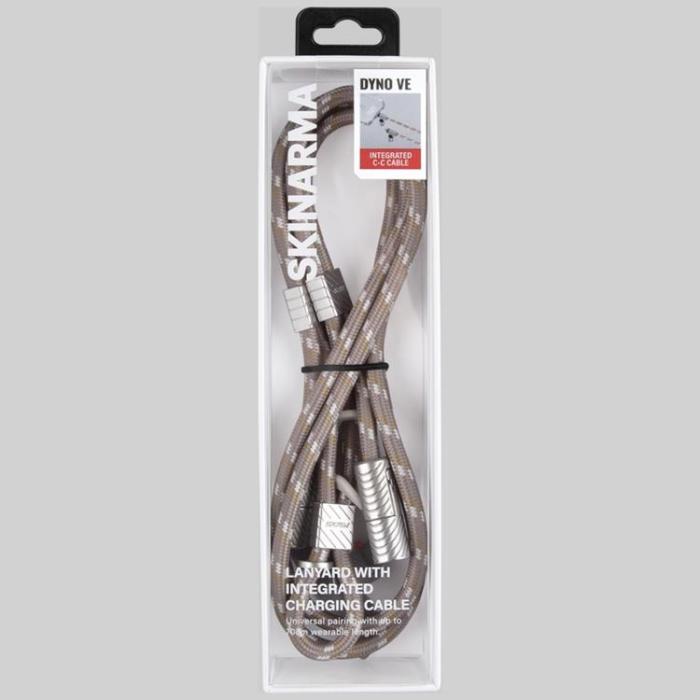Skinarma - Skinarma 2in1 USB-C Till USB-C Kabel Lanyard Dyno Ve - Beige