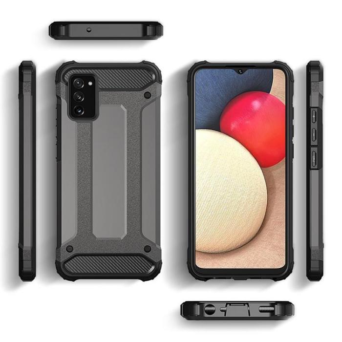 OEM - Galaxy A03s Skal Hybrid Armor Tough Rugged - Svart
