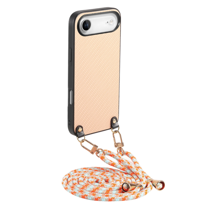 A-One Brand - iPhone Air Mobilskal Med Axelrem Snodd Carbon Fiber - Khaki