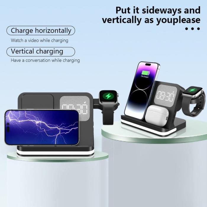 OEM - B-22 3-i-1 Trådlös Laddare 15W för iPhone, Apple Watch, AirPods