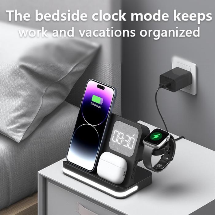 OEM - B-22 3-i-1 Trådlös Laddare 15W för iPhone, Apple Watch, AirPods