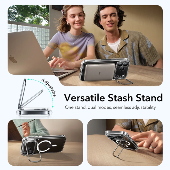 ESR - ESR iPhone 17 Pro Max Mobilskal Magsafe Kickstand Classic Hybird - Clear