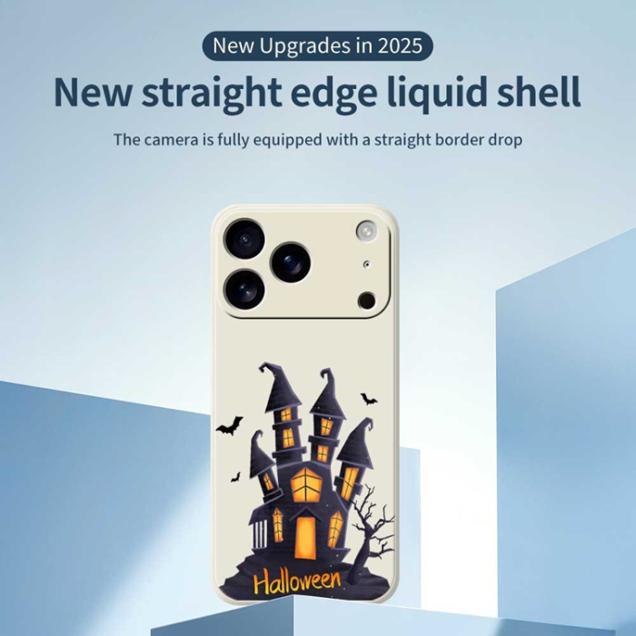 A-One Brand - iPhone 17 Pro Mobilskal med Halloween Castle Pattern TPU - Svart