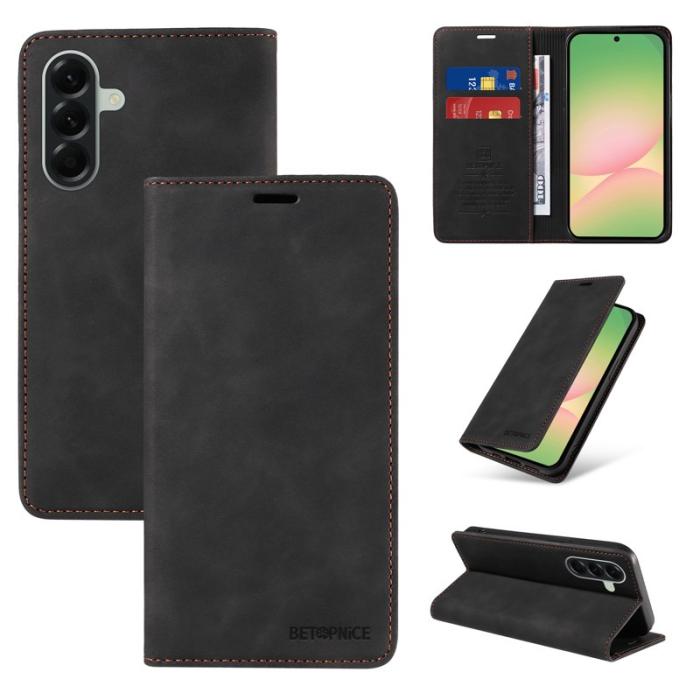 BETOPNICE - BETOPNICE Samsung Galaxy A57 Plånboksfodral Konstläder RFID-Skydd - Svart
