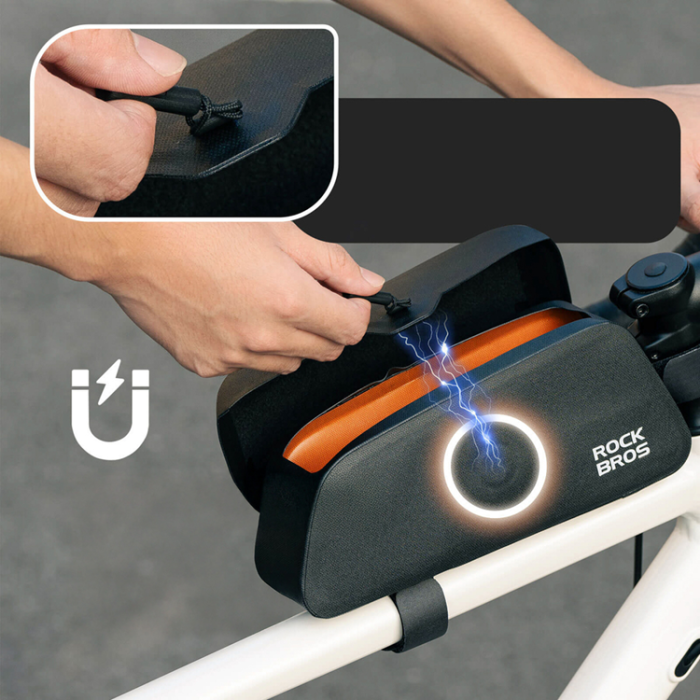 Rockbros - Rockbros Vattentät Cykelramväska med Magnetisk Stängning 0.9L - Röd