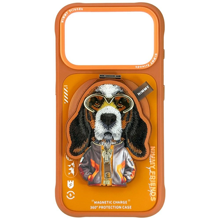 Nimmy Mobilskal till iPhone 17 Pro MagSafe Cool&Cute 2.0 Dog (Orange)