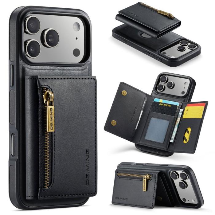 DG.MING - DG.MING M5 Series Mobilskal till iPhone 17 Pro Magnetiskt Konstläder Svart