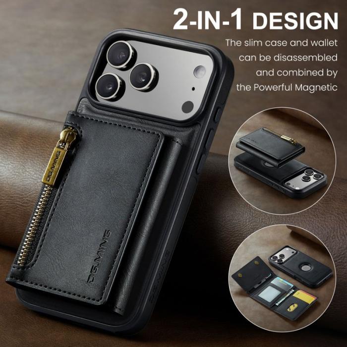 DG.MING - DG.MING M5 Series Mobilskal till iPhone 17 Pro Magnetiskt Konstläder Svart