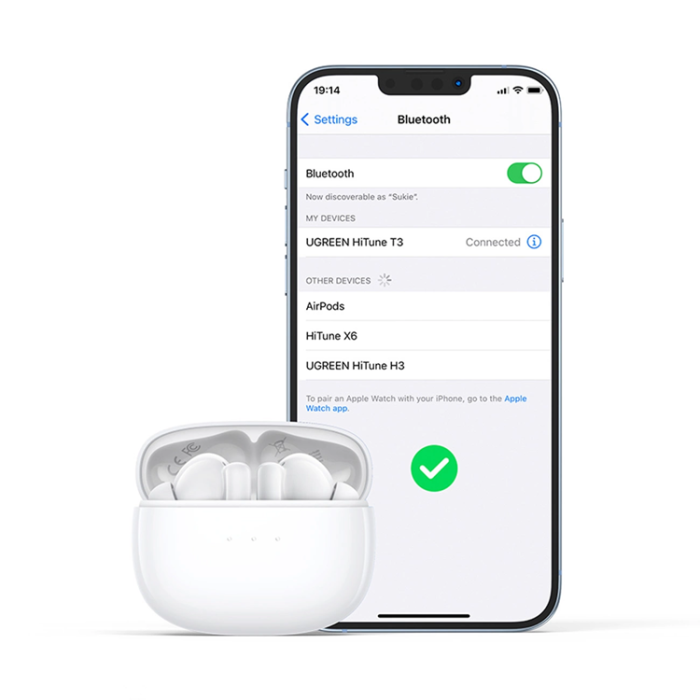 Ugreen - Ugreen TWS In-Ear Hörlurar Bluetooth 5.2 ANC HiTune T3 Active - Vit