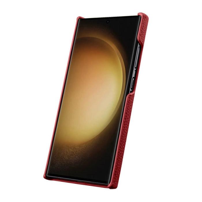 Melkco - MELKCO Mobilskal till Samsung Galaxy S25 Ultra Äkta Läder PC Röd