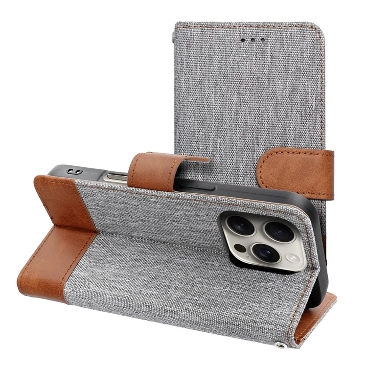 iPhone 17 Plånboksfodral Jeans - Grå | 2353 | AlltMobil