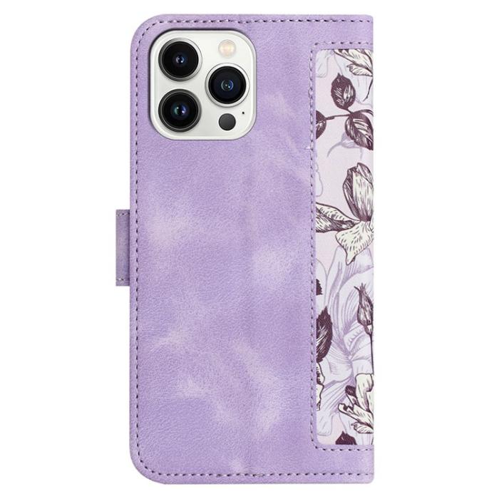 OEM - iPhone 15 Pro Max Plånboksfodral Flower Pattern - Ljuslila