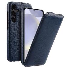 Melkco - MELKCO Mobilskal till Samsung Galaxy S24 Vertikalt Flip &Auml;kta L&auml;der Bl&aring;