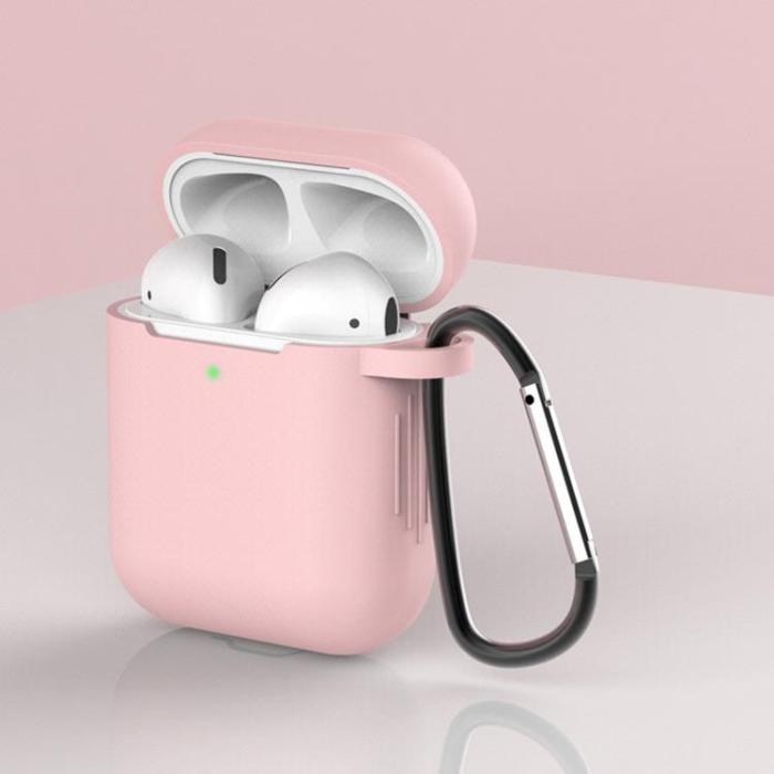 OEM - Silicone Soft Nyckelring Skal AirPods 2/AirPods 1 - Rosa
