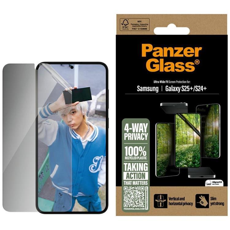 PanzerGlass Galaxy S25 Plus Härdat Glas Skärmskydd Privacy Eco Matrix
