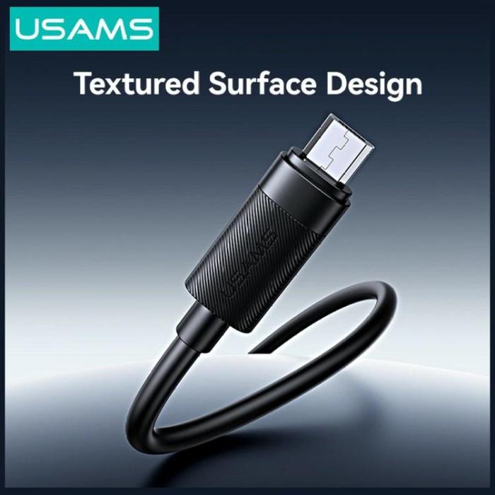 USAMS - USAMS Micro-USB till USB-A 18W Kabel 1m U94 - Svart