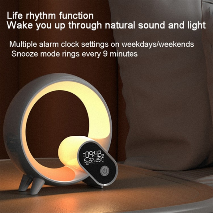A-One Brand - RGBW Högtalare Bluetooth-fjärrkontroll med digital Väckarklocka - Svart