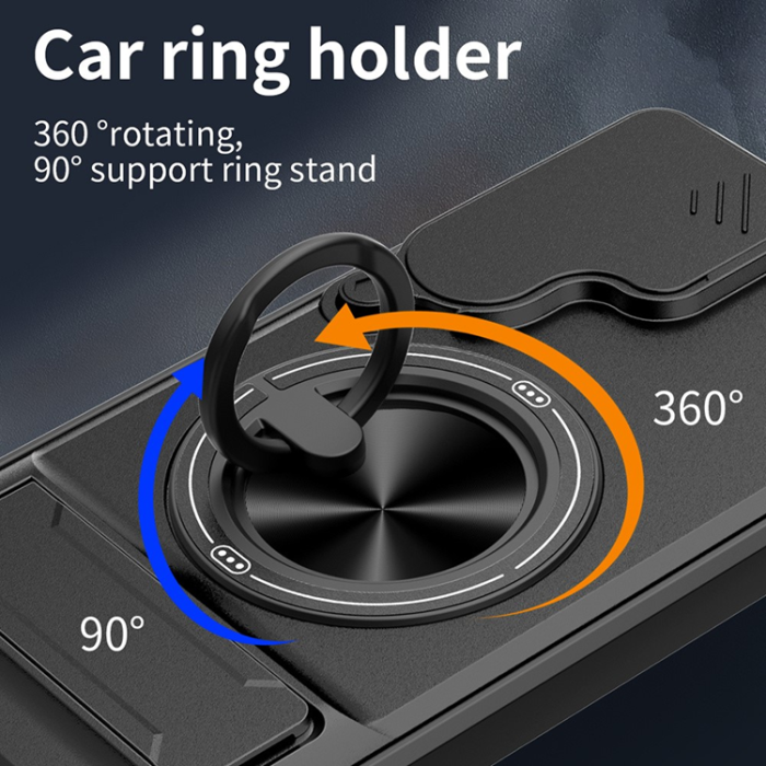 A-One Brand - Galaxy S26 Plus Mobilskal med Camera Lens Slider Magnetisk Ringhållare